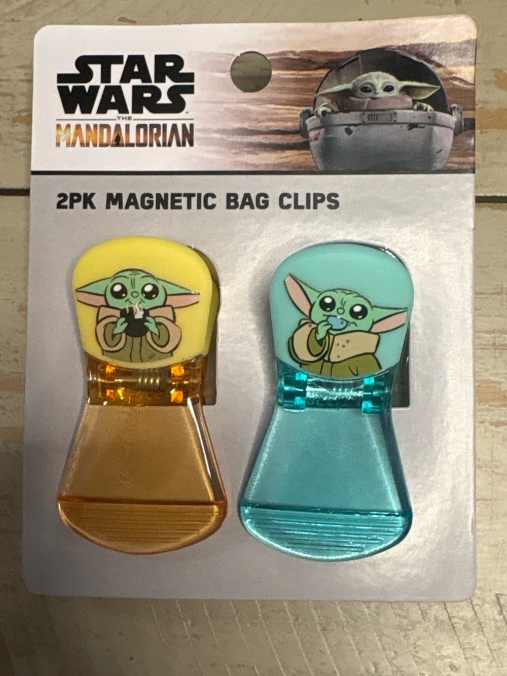 Star Wars Grogu 2-Pack Magnetic Bag Clips - Yellow & Teal